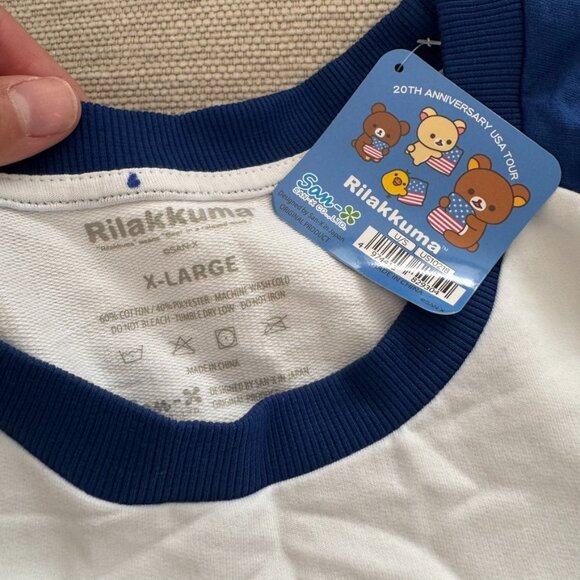 Rilakkuma 20th Anniversary USA Edition Long Sleeve Raglan Tee Size X-Large - Picture 6 of 6